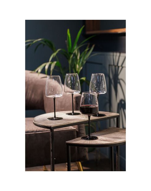 4 Verres à vin rouge en Cristal transparents -  450 ml