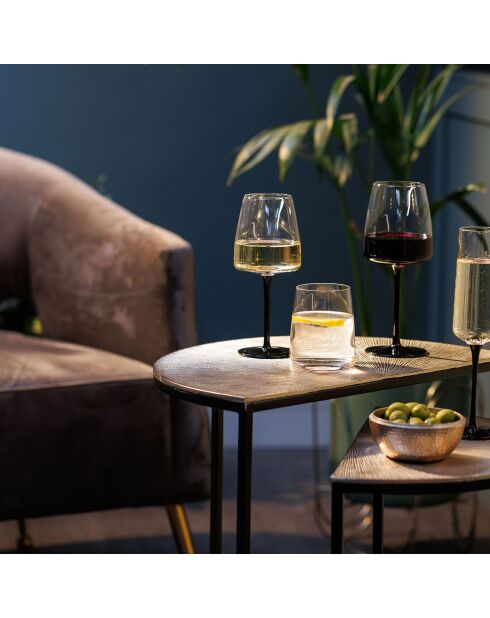 4 Verres à vin rouge en Cristal transparents -  450 ml