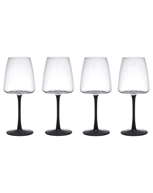 4 Verres à vin blanc en Cristal transparents -  400 ml