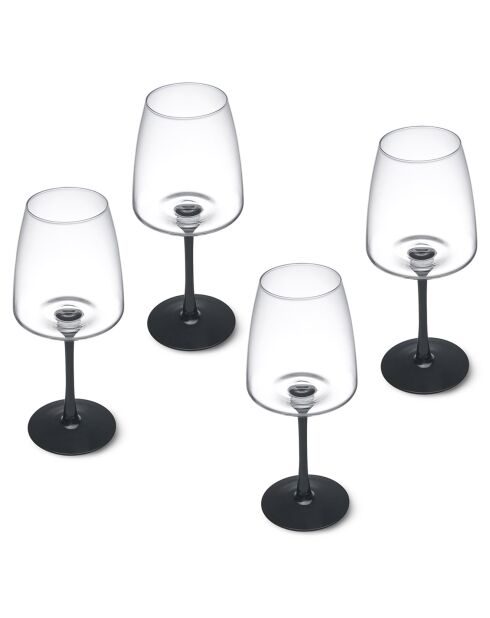 4 Verres à vin blanc en Cristal transparents -  400 ml
