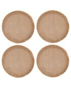 Sets de table ronds en toile de jute beige -  D.39 cm