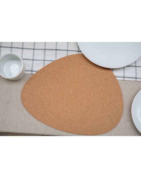 4 Sets de table en liège beiges - 38x30 cm