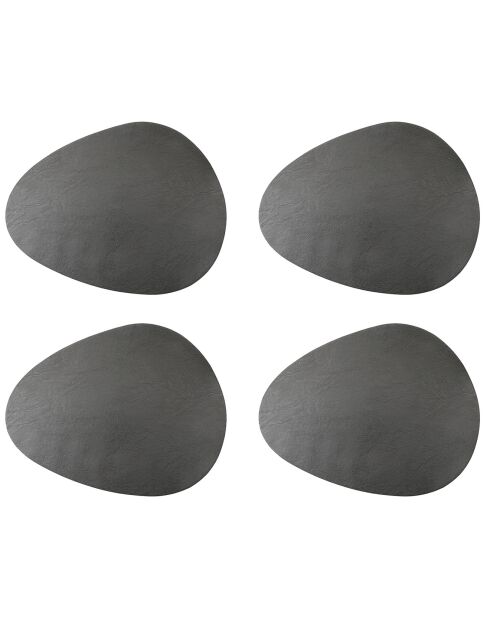 4 tovagliette grigie in similpelle - 38,51x30,51x1,5 cm