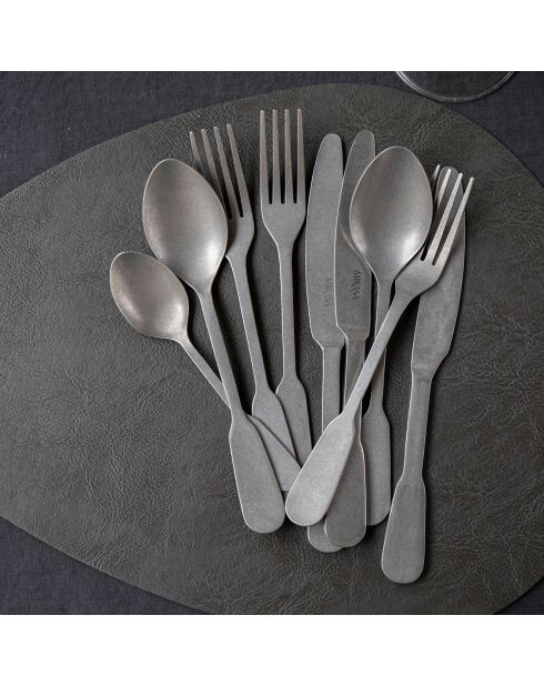 4 tovagliette grigie in similpelle - 38,51x30,51x1,5 cm