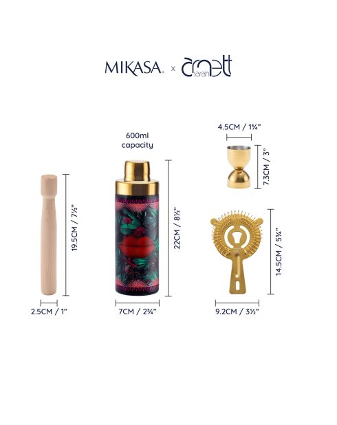 Mikasa x Sarah Arnett Set zur Zubereitung goldener Cocktails, 19,2 x 9 x 22,5 cm