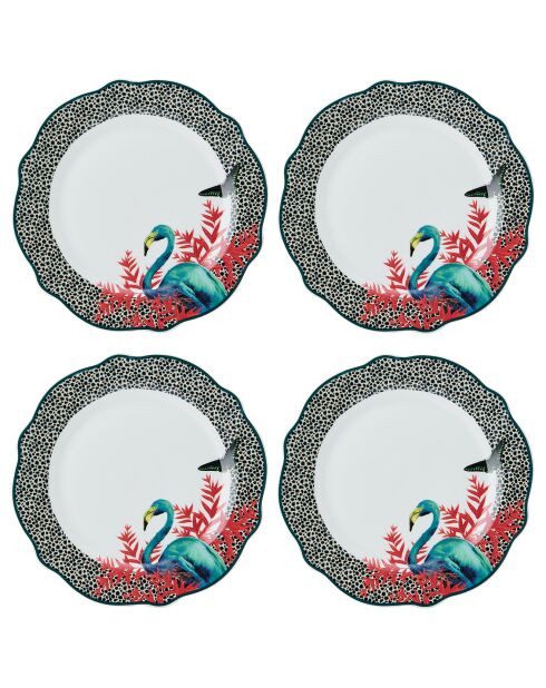 4 Assiettes plates en Porcelaine Mikasa x Sarah Arnett multicolores -  D.26 cm