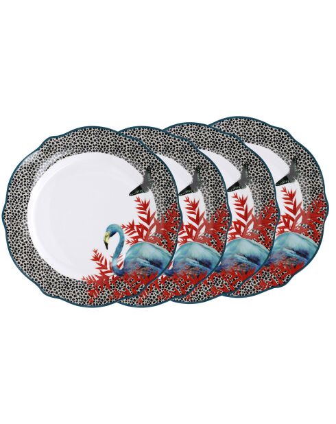 4 Assiettes plates en Porcelaine Mikasa x Sarah Arnett multicolores -  D.26 cm