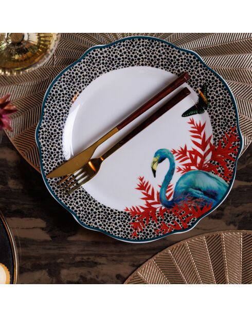 4 Assiettes plates en Porcelaine Mikasa x Sarah Arnett multicolores -  D.26 cm