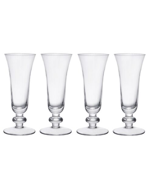 4 Flûtes en Cristal transparentes -  170 ml