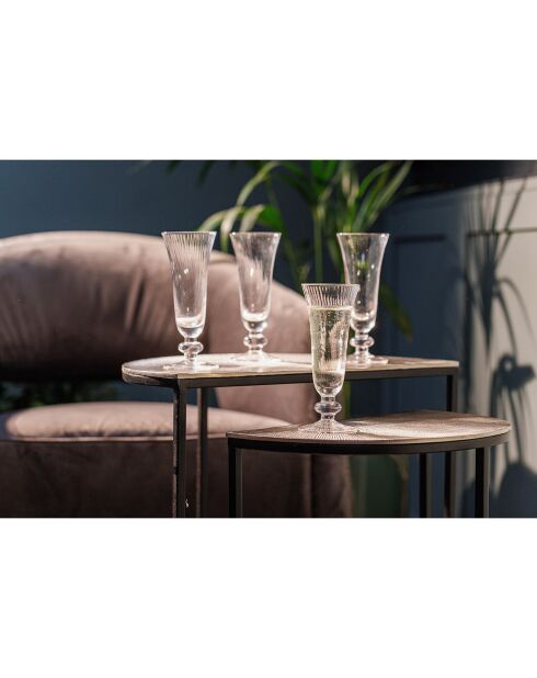 4 Flûtes en Cristal transparentes -  170 ml
