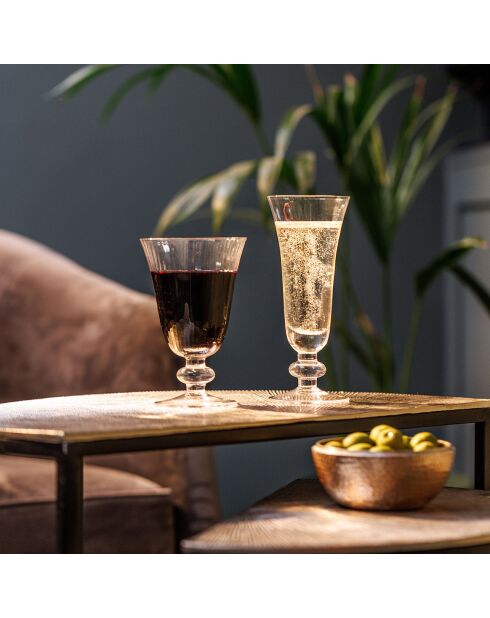 4 Flûtes en Cristal transparentes -  170 ml