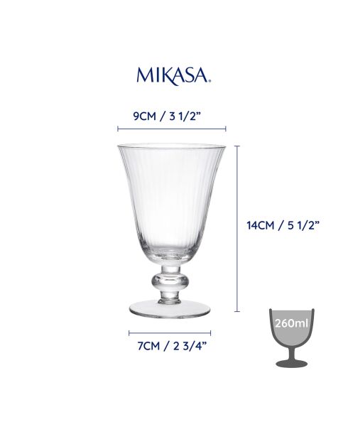 4 transparente Kristall-Weißweingläser — 260 ml
