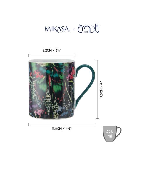 Tasse en Porcelaine Mikasa x Sarah Arnett verte -  350 ml