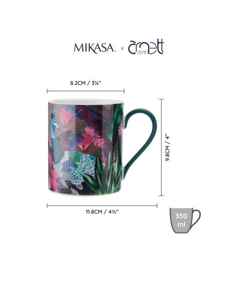Tasse en Porcelaine Mikasa x Sarah Arnett verte - 350 ml