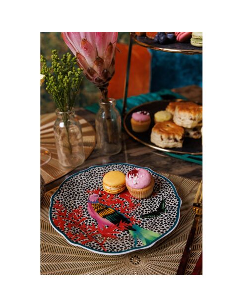4 Assiettes à dessert en Porcelaine Mikasa x Sarah Arnett multicolores -  D.19 cm