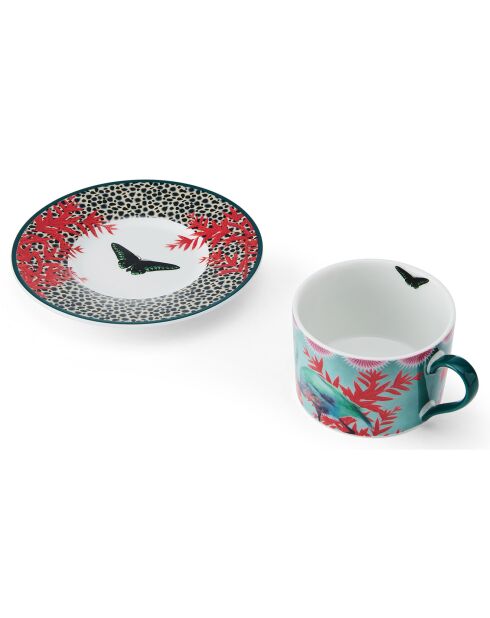 Tasse & Soucoupe en Porcelaine Mikasa x Sarah Arnett multicolore -  250 ml