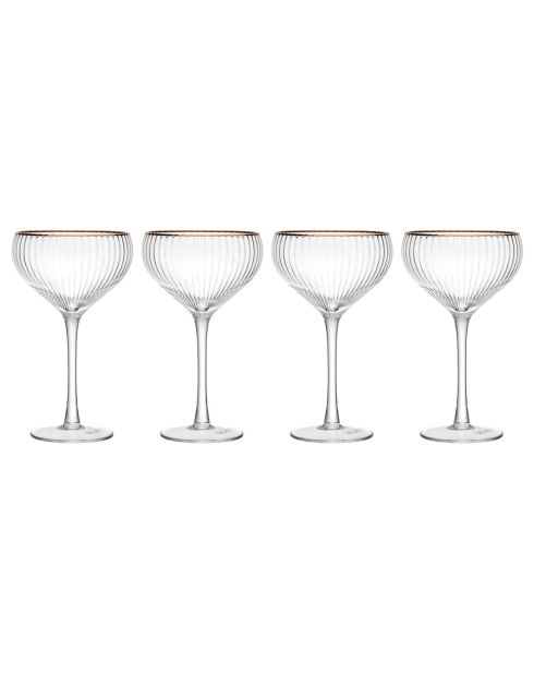 4 Coupes en Cristal transparentes -  350 ml