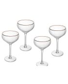4 Coupes en Cristal transparentes -  350 ml