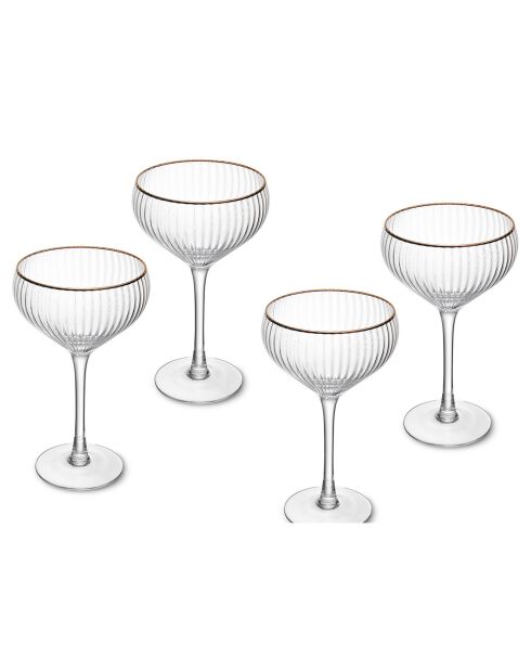 4 Coupes en Cristal transparentes -  350 ml