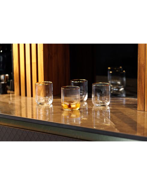 4 Verres à pied en Cristal transparents -  400 ml