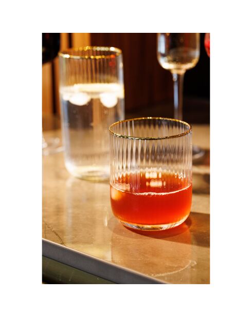 4 Verres à pied en Cristal transparents -  400 ml