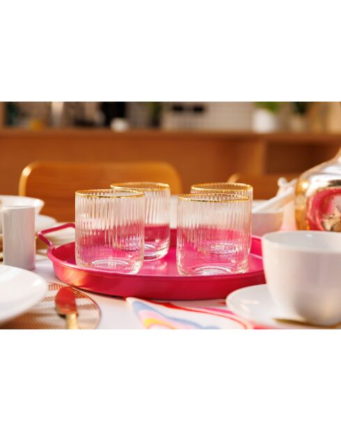 4 Verres à pied en Cristal transparents -  400 ml