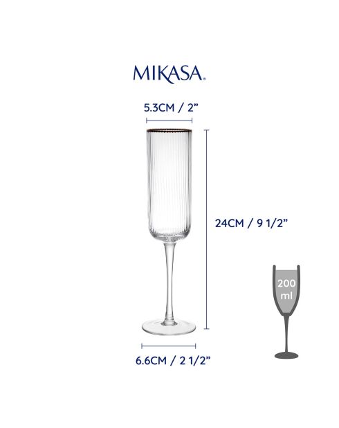 4 calici da champagne in cristallo trasparente - 200 ml