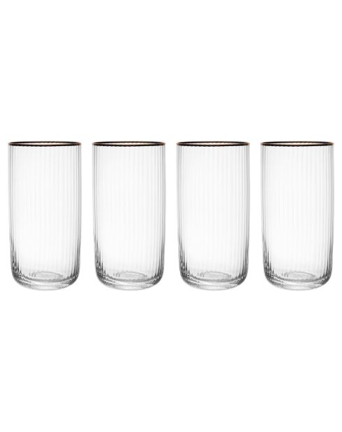4 Verres en Cristal Highball al transparents -  510 ml