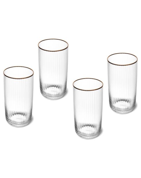 4 Verres en Cristal Highball al transparents -  510 ml