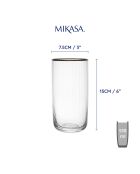 4 Verres en Cristal Highball al transparents -  510 ml