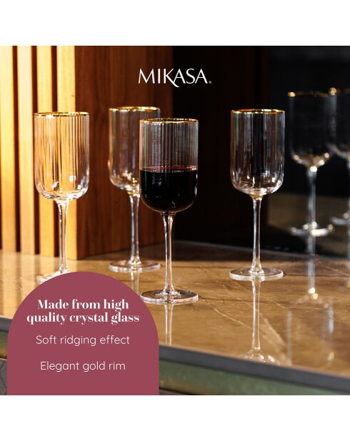 4 Verres à Vin Rouge en Cristal transparents -  600 ml