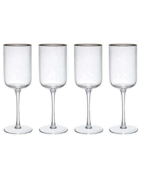 4 Verres à Vin Rouge en Cristal transparents -  600 ml