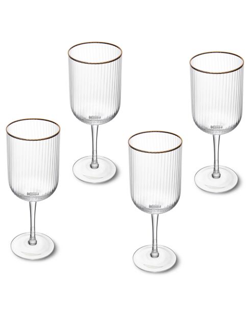 4 Verres à Vin Rouge en Cristal transparents -  600 ml