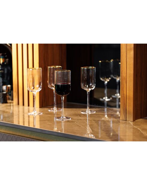 4 Verres à Vin Rouge en Cristal transparents -  600 ml