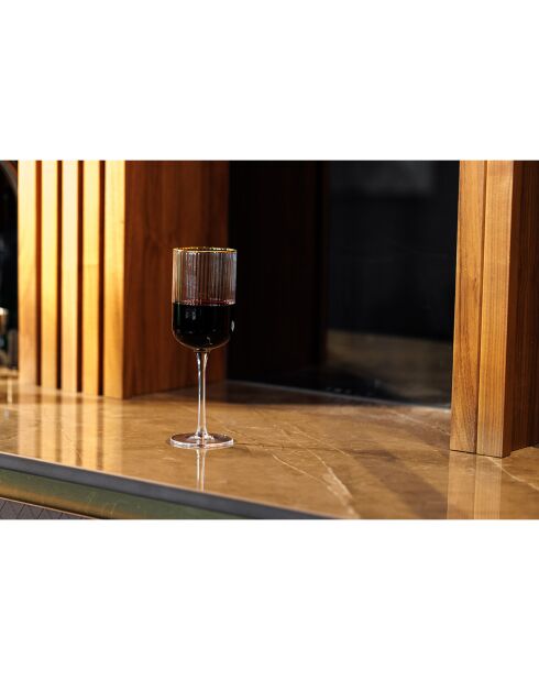 4 Verres à Vin Rouge en Cristal transparents -  600 ml