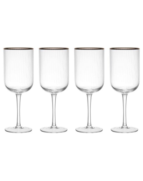 4 Verres à vin blanc en Cristal transparents -  400 ml