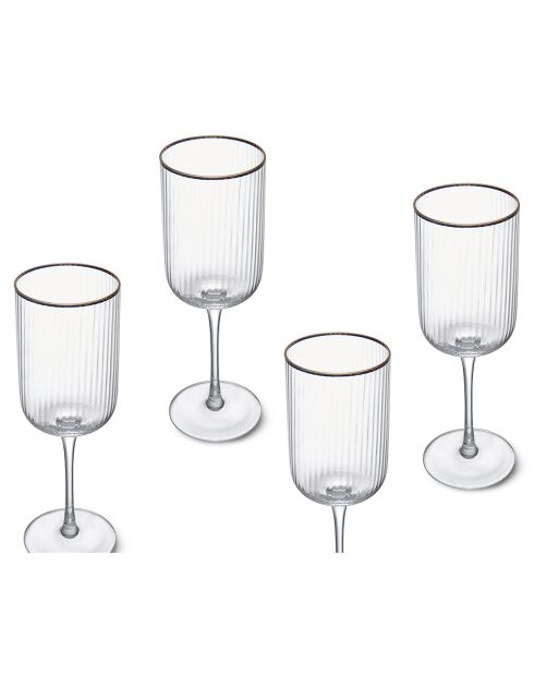 4 Verres à vin blanc en Cristal transparents -  400 ml