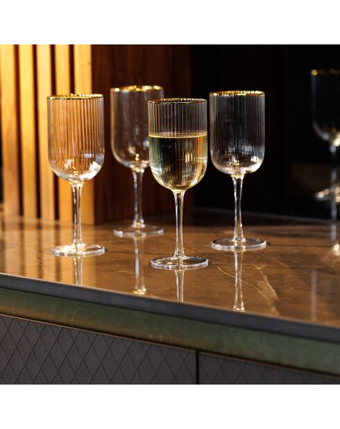 4 Verres à vin blanc en Cristal transparents -  400 ml