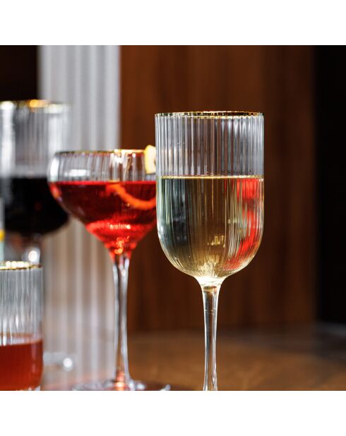 4 Verres à vin blanc en Cristal transparents -  400 ml