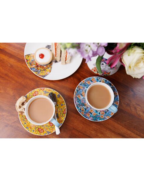 2 Tasses à thé avec soucoupes blanches -  240 ml