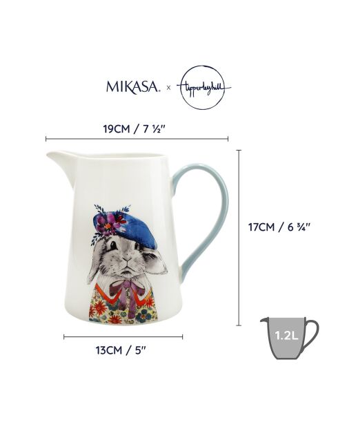 Pichet Mikasa x Tipperleyhill blanc -  13x19x17 cm