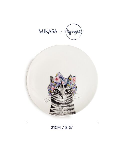 Assiette à désert Mikasa x Tipperleyhill blanche -  D.20 cm