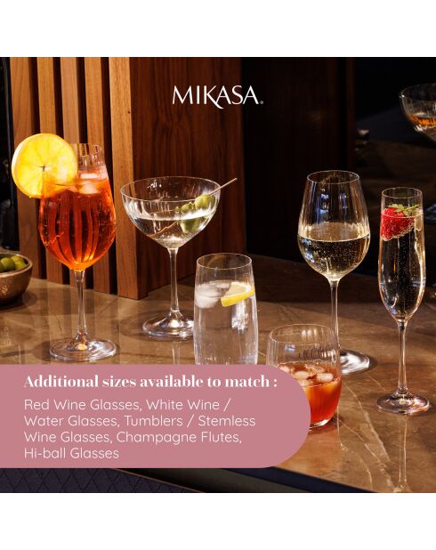4 Coupes en Cristal Mikasa Treviso transparentes -  300 ml