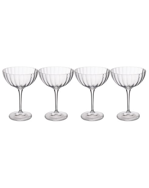 4 Coupes en Cristal Mikasa Treviso transparentes -  300 ml