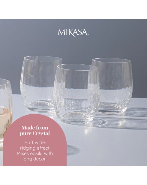 4 Verres à vin en Cristal Mikasa Treviso transparents -  350 ml