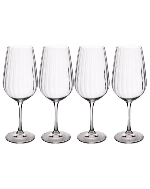 4 Verres à vin rouge en Cristal Mikasa Treviso transparents -  350 ml