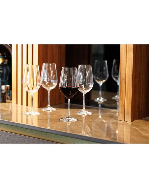 4 Verres à vin rouge en Cristal Mikasa Treviso transparents -  350 ml
