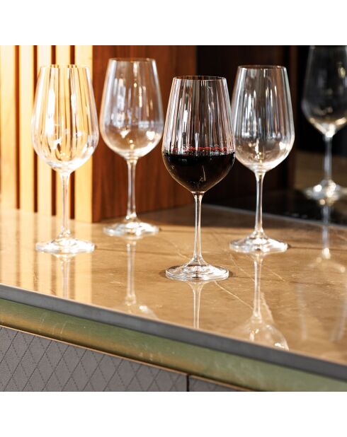 4 Verres à vin rouge en Cristal Mikasa Treviso transparents -  350 ml