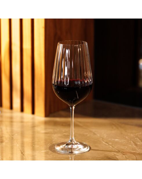 4 Verres à vin rouge en Cristal Mikasa Treviso transparents -  350 ml
