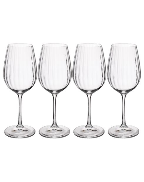 4 Verres à vin blanc en Cristal Mikasa Treviso transparents -  D.17 cm